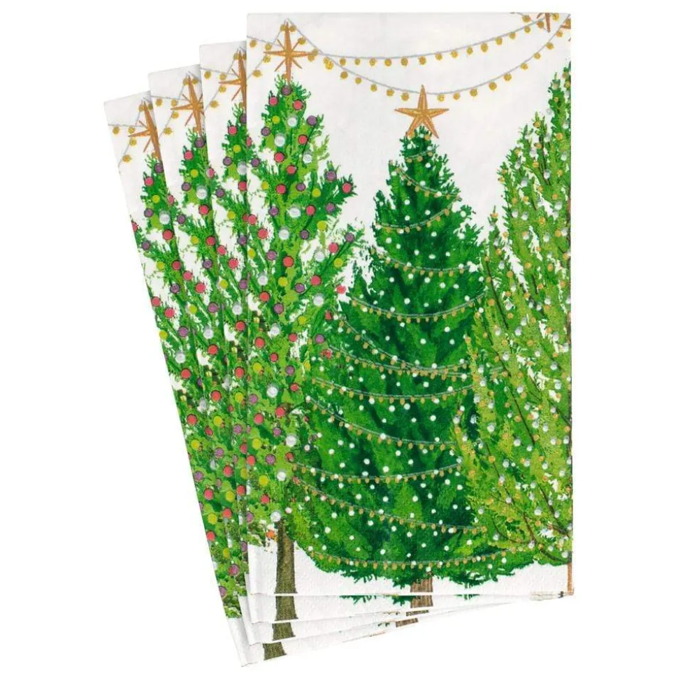 Christmas Trees with Lights Paper Guest Towel Napkins - 15 Per Package