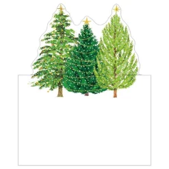Christmas Trees with Lights Die-Cut Place Cards - 8 Per Package