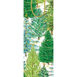 Christmas Trees with Lights Wine & Bottle Gift Bag - 1 Each