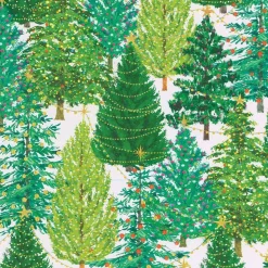 Christmas Trees with Lights Gift Wrapping Paper in White - 30