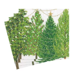 Christmas Trees with Lights Paper Luncheon Napkins - 20 Per Package
