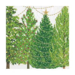 Christmas Trees with Lights Paper Luncheon Napkins - 20 Per Package
