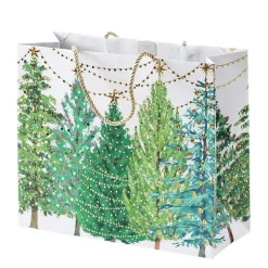 Christmas Trees with Lights Large Gift Bag - 4 Each