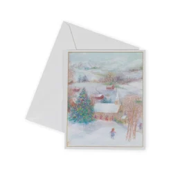 Church In Snow Petite Boxed Christmas Cards - includes 15 cards & envelopes