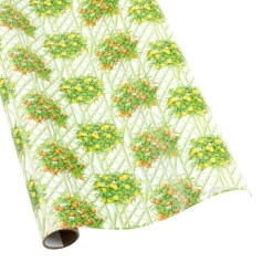 Citrus Topiaries Gift Wrapping Paper in White - 30" x 8' Roll