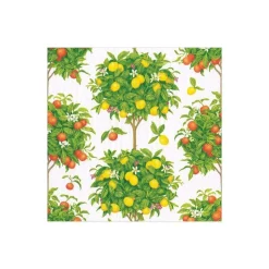 Citrus Topiaries Paper Cocktail Napkins in White - 20 Per Package