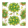 Citrus Topiaries Paper Luncheon Napkins in White - 20 Per Package