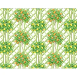 Citrus Topiaries Rectangle Paper Placemats - 12 Per Package