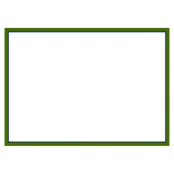 Classic 2 Tone Border Hunter Green & Navy Correspondence Cards - 12 Per Package