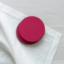 Classic Canvas Felt-Backed Coasters in Fucshia - 8 Per Box
