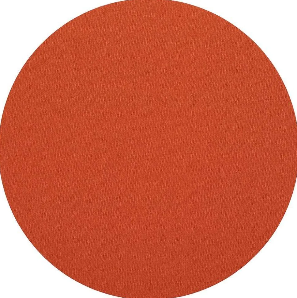 Classic Canvas Round Felt-Backed Placemat in Orange - 4 Each