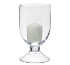 Classic Footed Hurricane and Candle