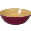 Classic Lacquered Bamboo Bowl in Blackberry - 1 Each