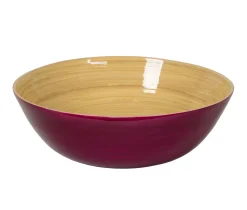 Classic Lacquered Bamboo Bowl in Blackberry - 1 Each