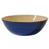 Classic Lacquered Bamboo Bowl in Blue - 1 Each