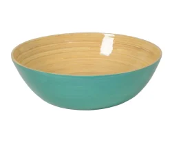 Classic Lacquered Bamboo Bowl in Light Blue - 1 Each