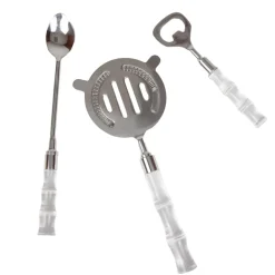 Clear Bamboo Handle Bar Tools Set