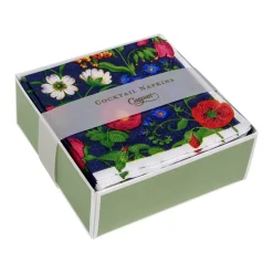Cloisters Garden Boxed Cocktail Napkins in Navy - 40 Per Box