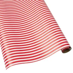Club Stripe Reversible Gift Wrapping Paper in Red & Green - 30" x 8' Roll