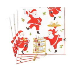 Cocktails with Santas Boxed Paper Cocktail Napkins - 40 Per Box