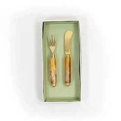 Coffee Resin Spreader & Hors d'oeuvre Fork - Set of 2