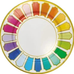Color Wheel Paper Dinner Plates - 8 Per Package