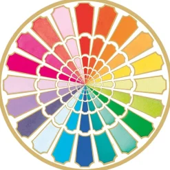 Color Wheel Round Paper Placemats - 12 Per Package