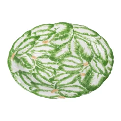 Compagnia Platter in Green and White Leaf - Large