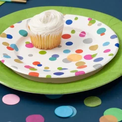 Confetti Brights Paper Salad & Dessert Plates - 8 Per Package