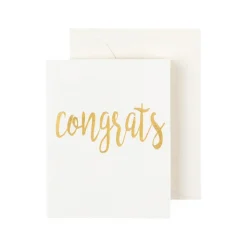 Congrats Script Gift Enclosure Cards in Gold Foil - 4 Mini Cards & 4 Envelopes