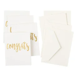 Congrats Script Gift Enclosure Cards in Gold Foil - 4 Mini Cards & 4 Envelopes