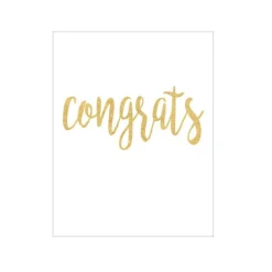 Congrats Script Gift Enclosure Cards in Gold Foil - 4 Mini Cards & 4 Envelopes