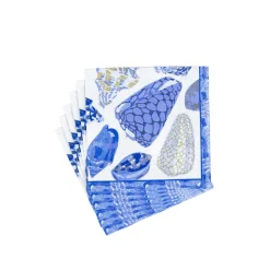 Coquillage Blue Cocktail Napkins - 20 Per Package