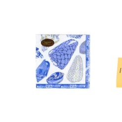 Coquillage Blue Cocktail Napkins - 20 Per Package