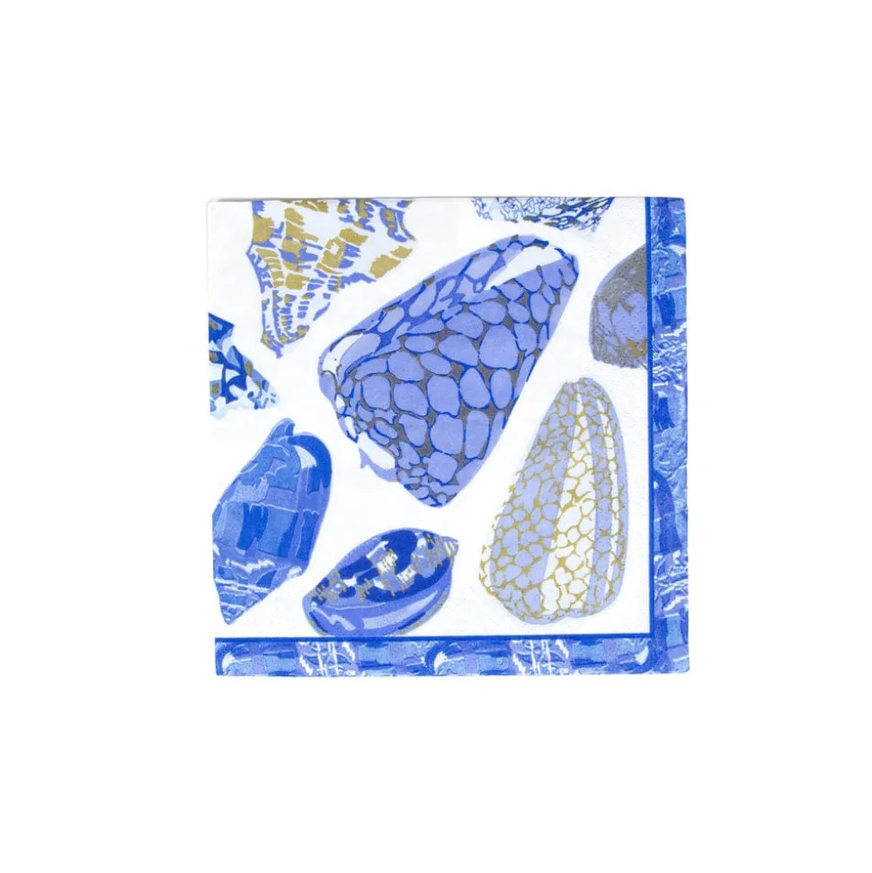 Coquillage Blue Luncheon Napkins - 20 Per Package