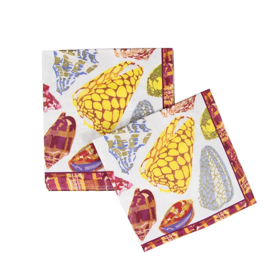 Coquillage Purple Luncheon Napkins - 20 Per Package