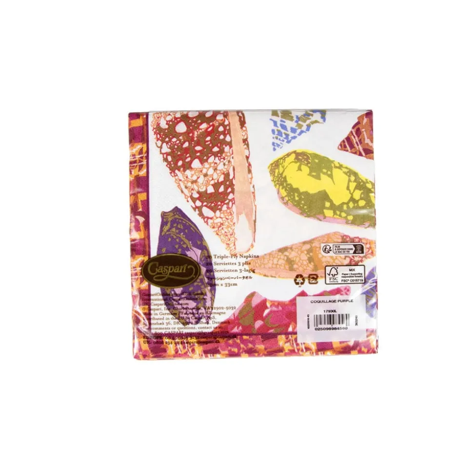 Coquillage Purple Luncheon Napkins - 20 Per Package