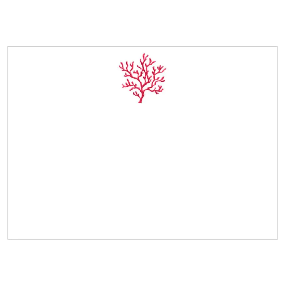 Coral & Coral Correspondence Cards - 12 Per Package