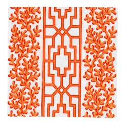 Coral And Trellis Coral Boxed Cocktail Napkins - 40 Per Box