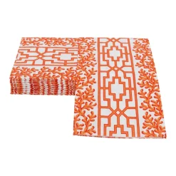 Coral And Trellis Coral Guest Towel Napkins - 15 Per Package