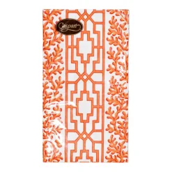 Coral And Trellis Coral Guest Towel Napkins - 15 Per Package