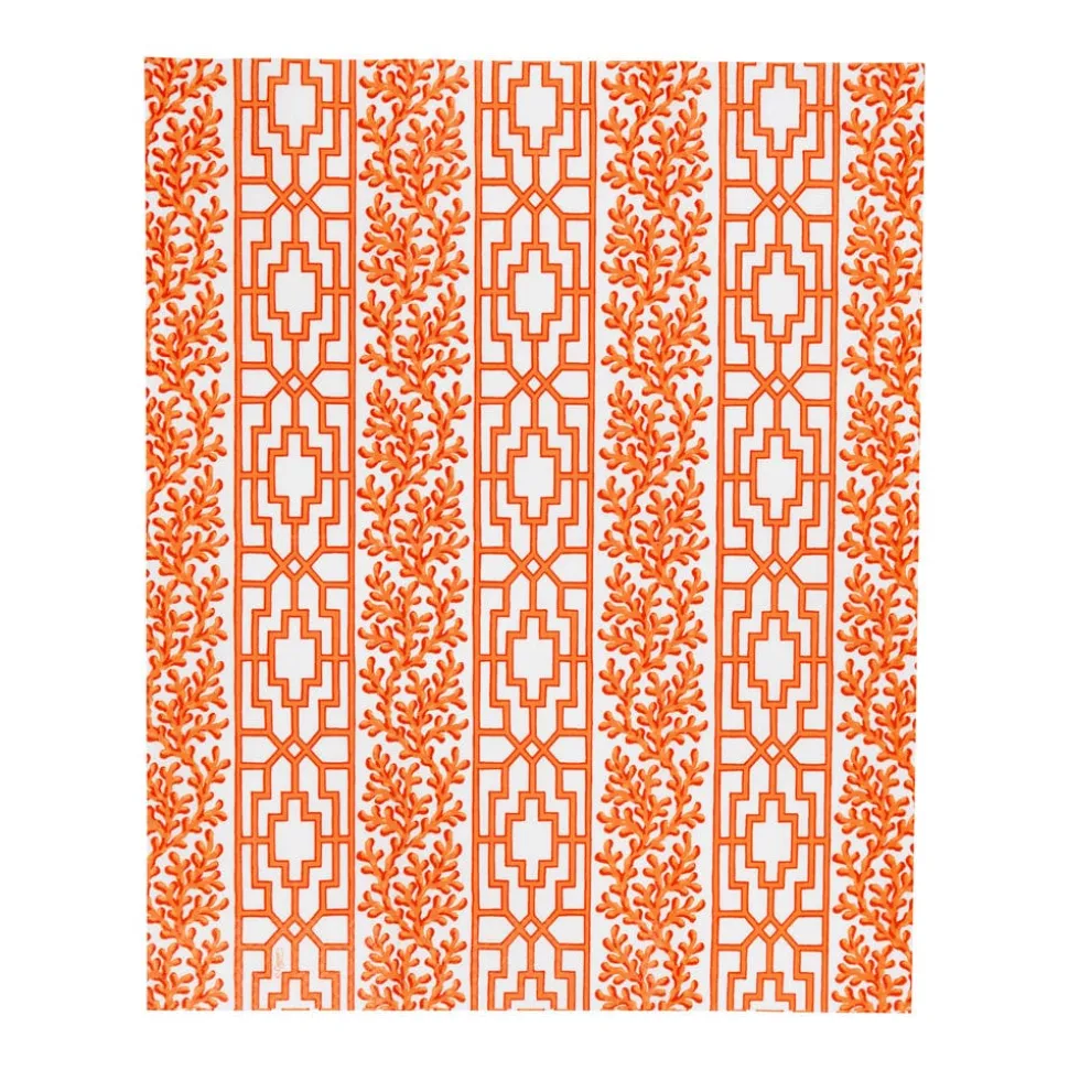 Coral And Trellis Coral Guest Towel Napkins - 15 Per Package