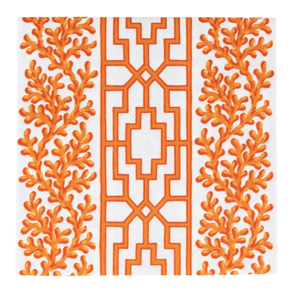 Coral And Trellis Coral Luncheon Napkins - 20 Per Package