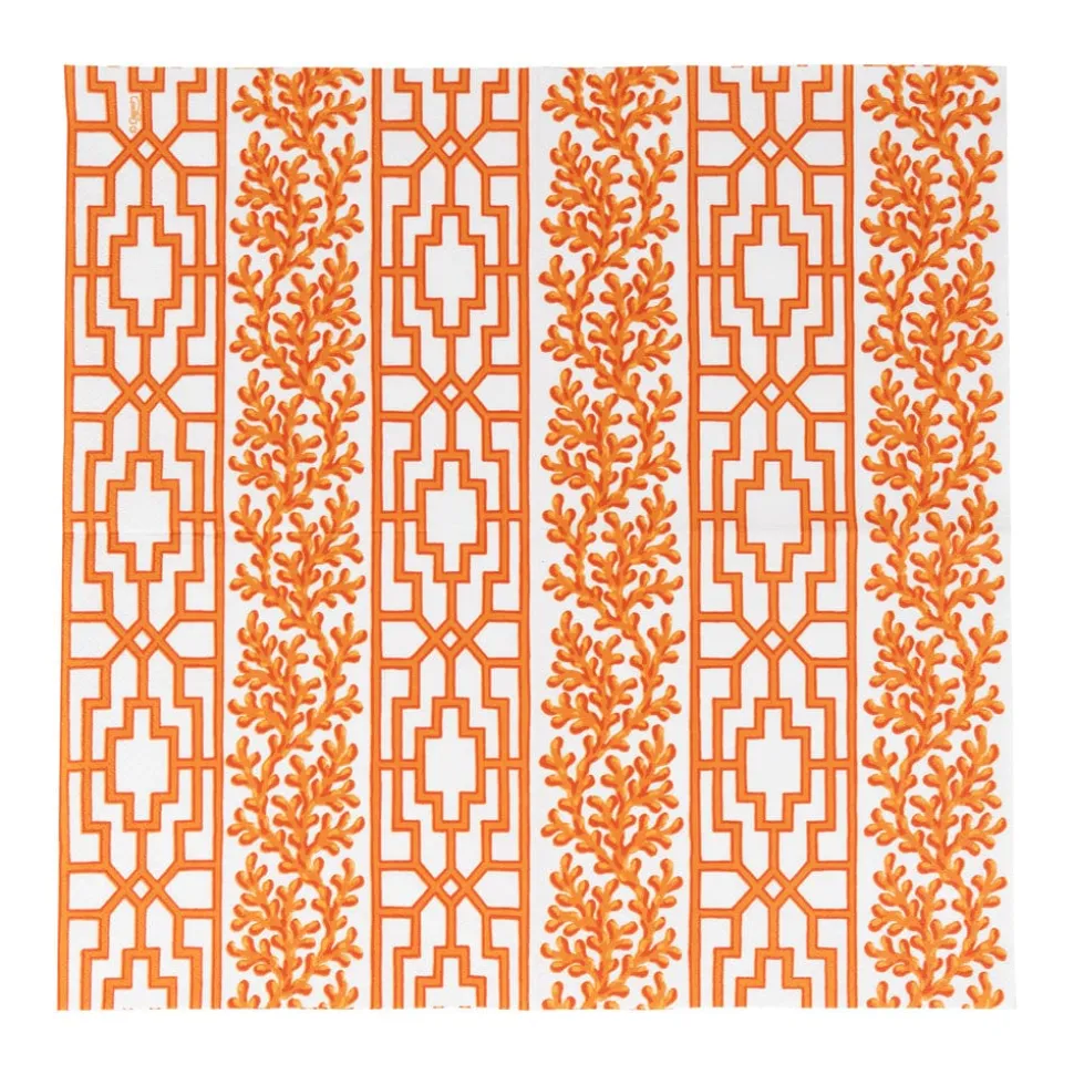 Coral And Trellis Coral Luncheon Napkins - 20 Per Package