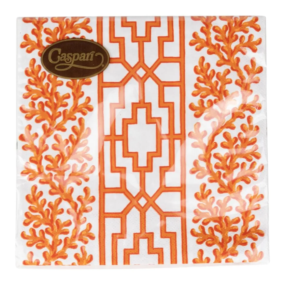 Coral And Trellis Coral Luncheon Napkins - 20 Per Package