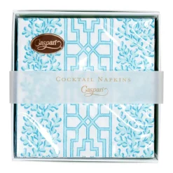 Coral And Trellis Robin's Egg Boxed Cocktail Napkins - 40 Per Box