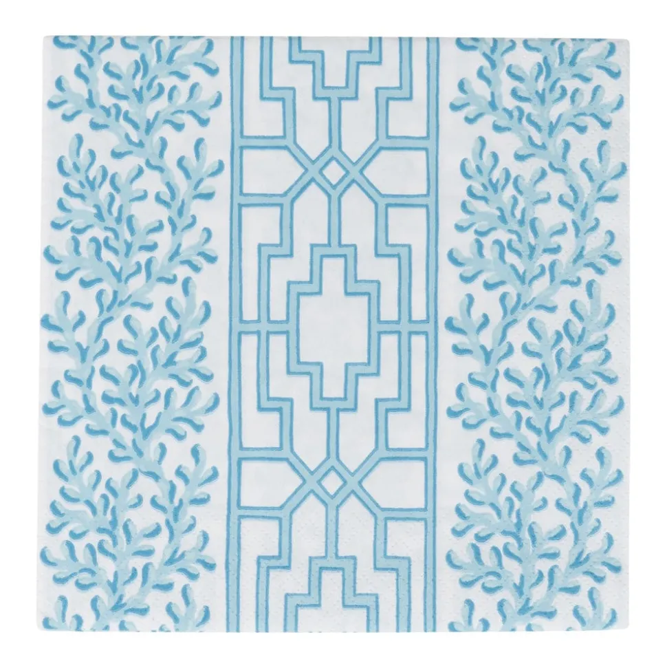 Coral And Trellis Robin's Egg Luncheon Napkins - 20 Per Package