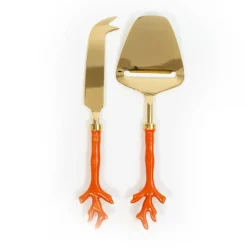 Coral Cheese Knife & Slicer - Set of 2