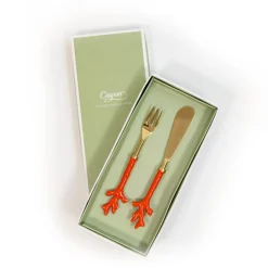 Coral Spreader & Hors d'oeuvre Fork - Set of 2