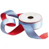 Cornflower & Red Reversible Satin Wired Ribbon - 10 Yard Spool